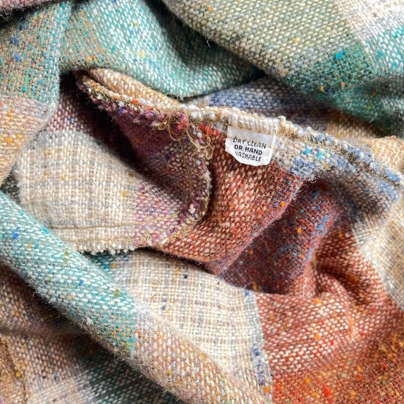 Vintage Plaid Earthy Tones Wool Midi Skirt - Picture 7 of 7